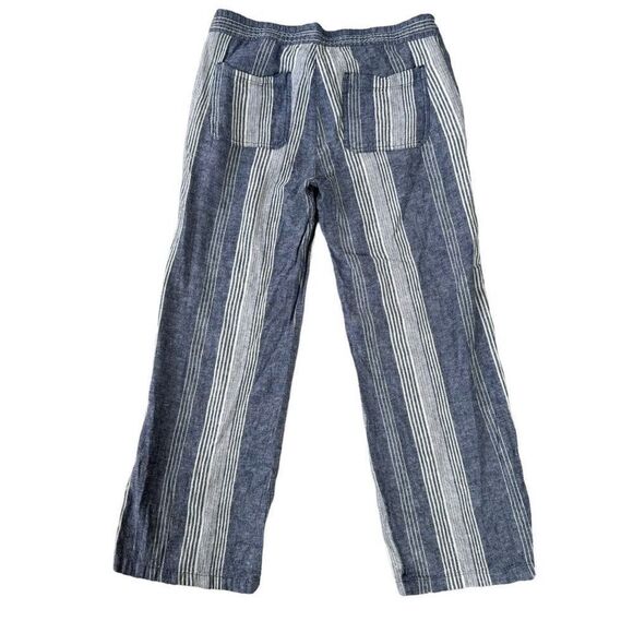 Old Navy Linen Blend Striped Drawstring Pants Sz M - Picture 2 of 6